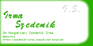 irma szedenik business card